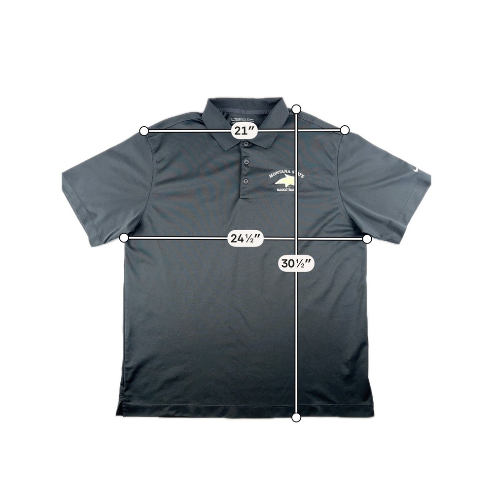 Nike Golf Men's Montana State Basketball Black Dri-FIT Polo Shirt Size XL - Picture 11 of 12